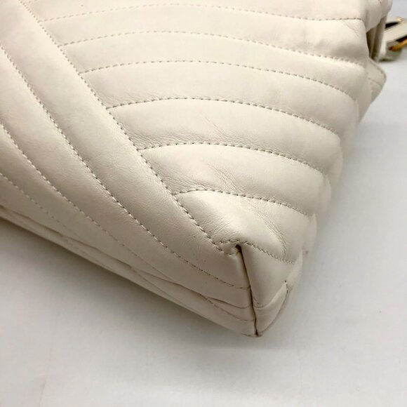 Tory Burch Ivory Leather Kira Chevron Convertible Shoulder Bag - Picture 7 of 11